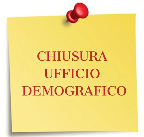 Avviso alla Cittadinanza: Chiusura Ufficio Anagrafe e Stato Civile
